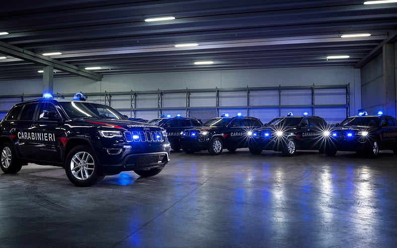 Jeep Grand Cherokee, Police, 2018, Carabinieri, emergency lights, special cars, Italian police, Jeep, HD wallpaper