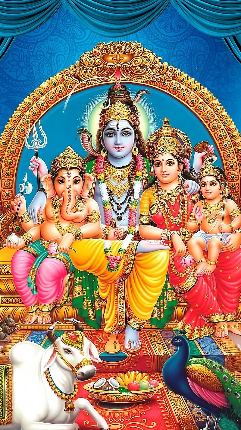 Samy , Lord Shiva And Parvati Maa, lord shiva, parvati maa, god, ganesh ji, murugan, HD phone wallpaper
