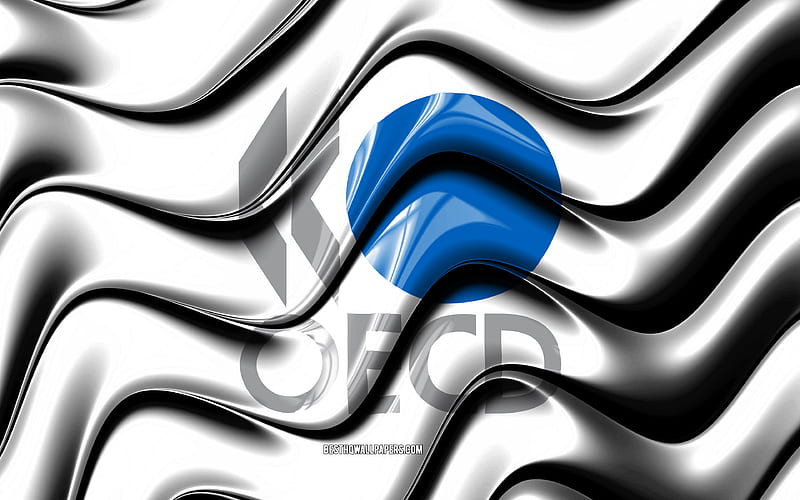 Organisation for Economic Co-operation and Development flag world organizations, Flag of OECD, 3D art, Organisation for Economic Co-operation and Development, OECD, HD wallpaper