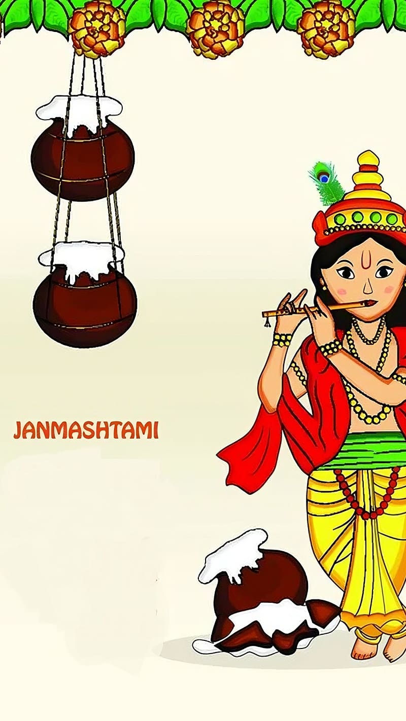 Happy Janmashtami Celebrating Birth Of Krishna Stock Illustration -  Download Image Now - Avatar, Baby - Human Age, Blue - iStock