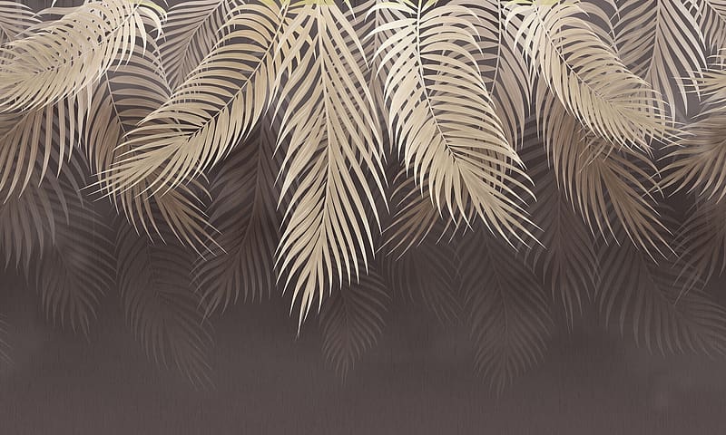 Palm leaves, leaf, brown, palm, golden, texture, pattern, HD wallpaper