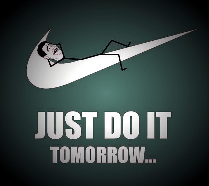 Nike, funny, just do it, lazy, logo, meme, HD wallpaper