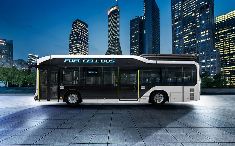 Toyota Sora Fuel Cell Bus 2018 buses, hydrogen bus, Toyota Sora, passenger tranport, Toyota, HD wallpaper