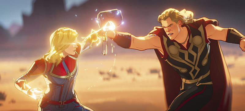 TV Show, What If...?, Thor , Captain Marvel, HD wallpaper