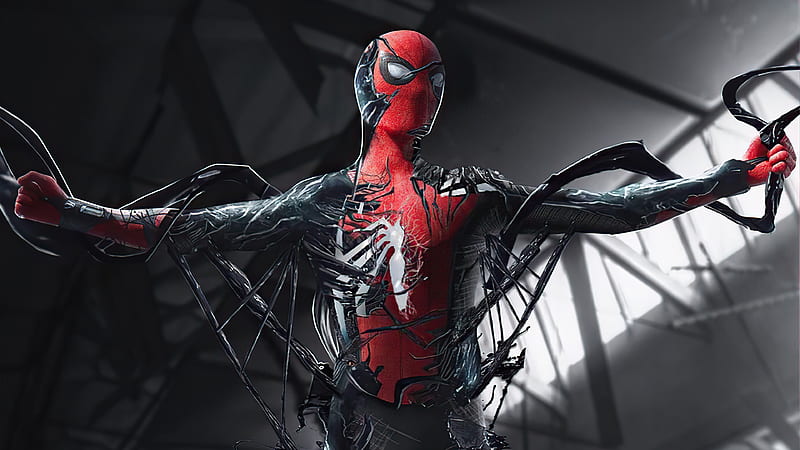 Spider Man Turning Into Venom, spiderman, superheroes, artist, artwork, digital-art, artstation, HD wallpaper