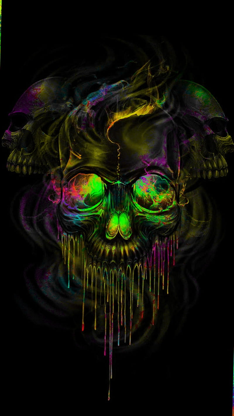 Black Colorful Skull 6977818