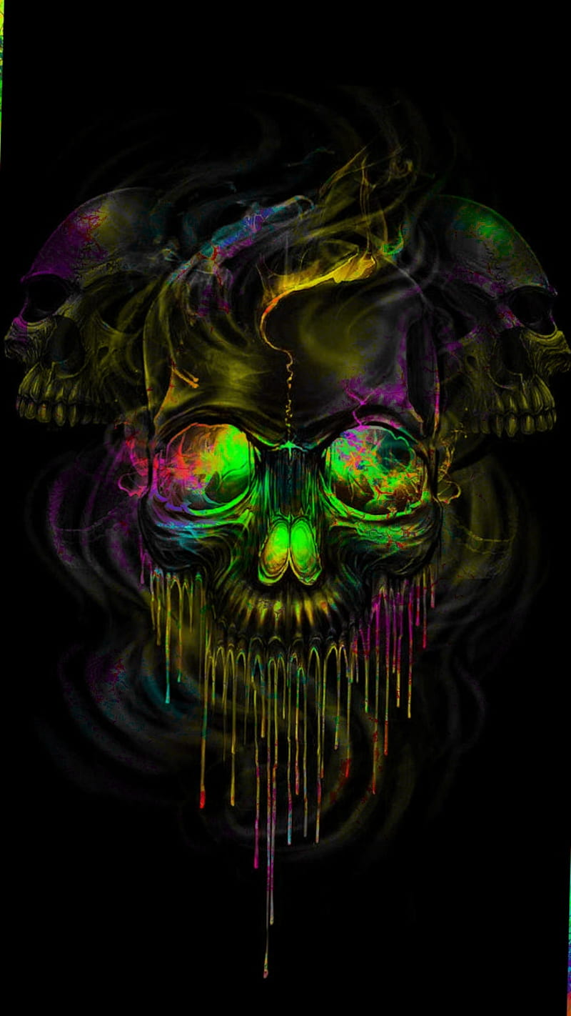 Wallpaper abstract, 3D, colorful, skull, 8k, Abstract #21287