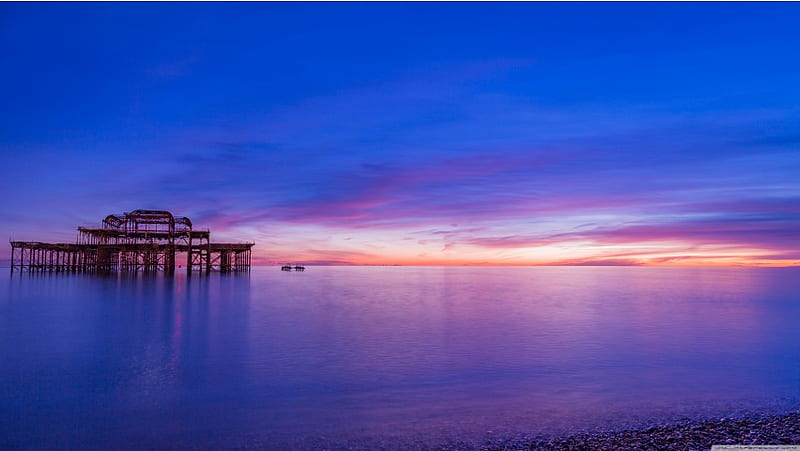 Brighton Pier Sunset, HD wallpaper