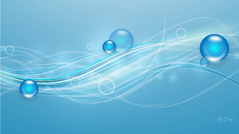 Blue Bubbles and Swirls, cyan, whirl, bokeh, balls, bubbles, swirls, Firefox Persona theme, blue, HD wallpaper