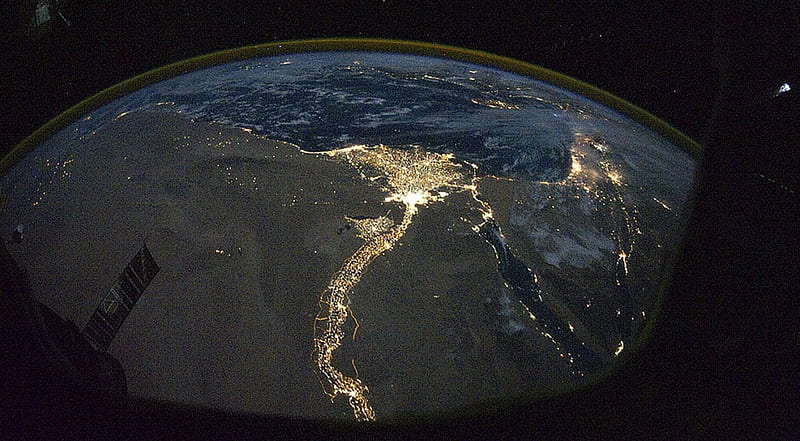 Nile River from space, river, nile, space, egypt, HD wallpaper
