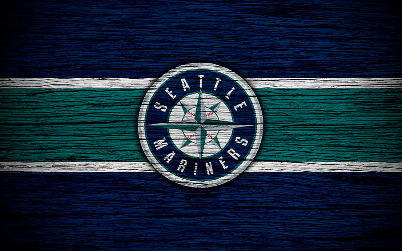 Seattle Mariners MLB, baseball, USA, Major League Baseball, wooden texture, art, baseball club, HD wallpaper
