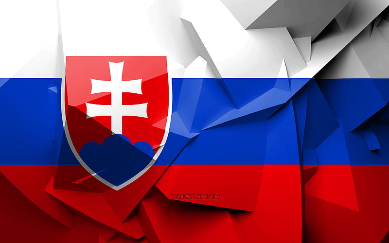 Flag of Slovakia, geometric art, European countries, Slovak flag, creative, Slovakia, Europe, Slovakia 3D flag, national symbols, HD wallpaper