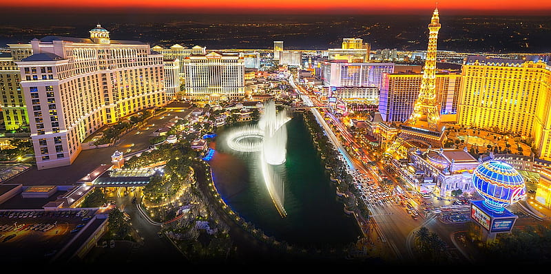 Las Vegas - The Strip, USA, Bellagio Fountain, Cities, Las Vegas, Nevada, HD wallpaper