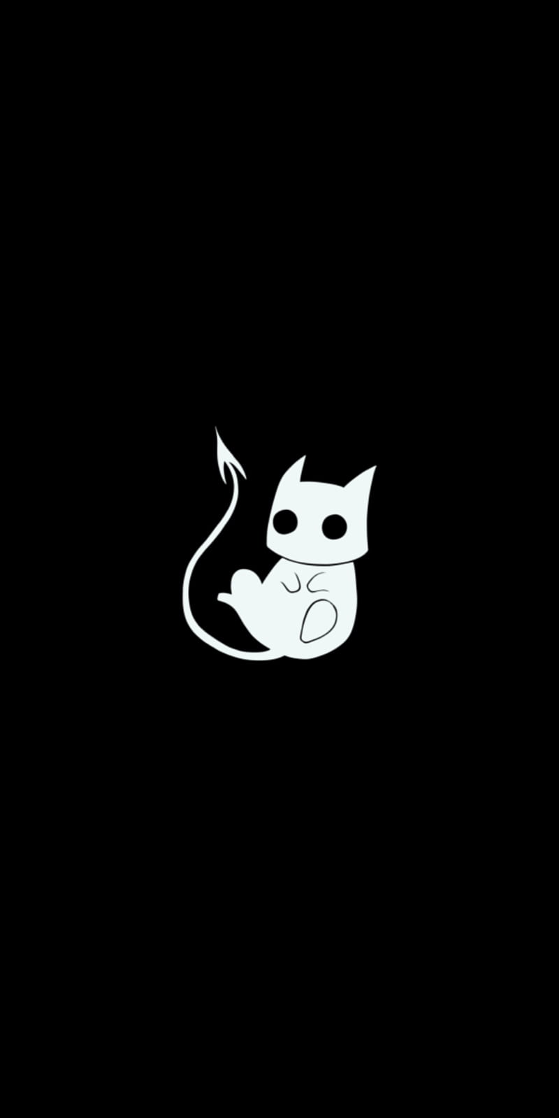 Devil cat, black, logo, HD phone wallpaper