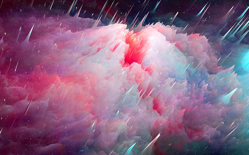Universe colorful nebula explosion art, HD wallpaper
