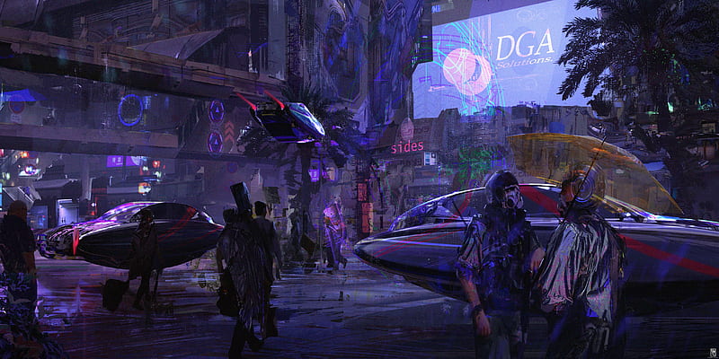 Cyberpunk Cityscape , cyberpunk, cityscape, artist, artwork, digital-art, HD wallpaper