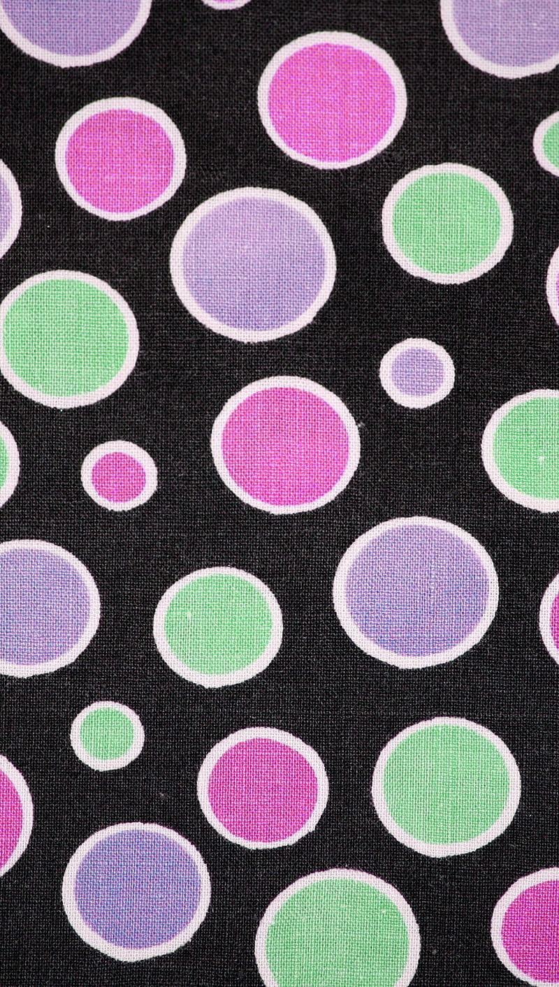 Fabric Dots, black, green, pink, purple, texture, HD phone wallpaper