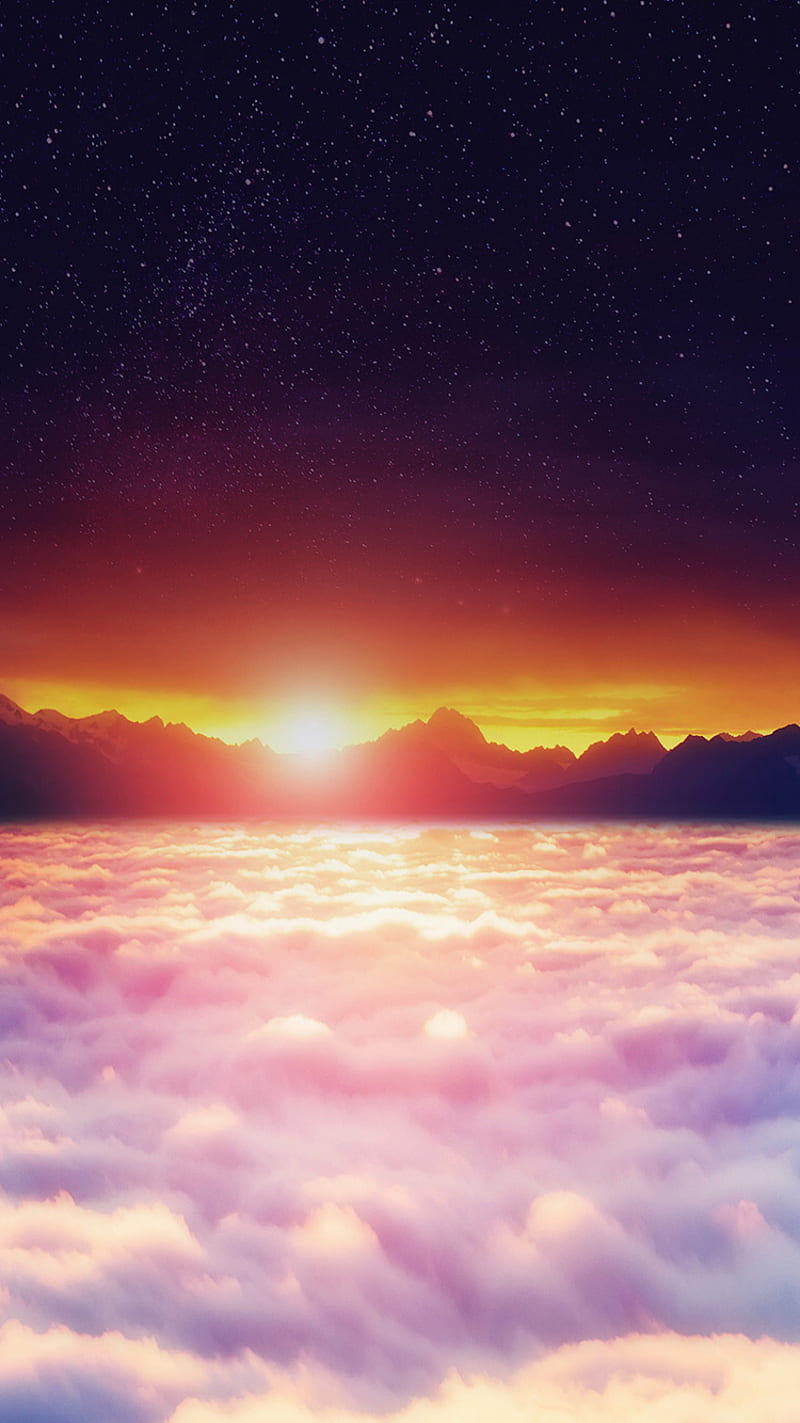 Sky Sunset, clouds, mountains, sky, sunset, HD phone wallpaper | Peakpx