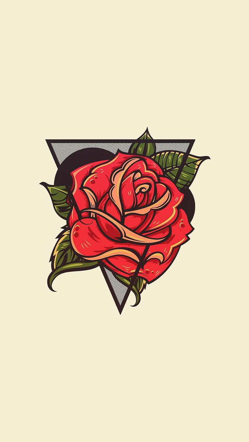 HD wallpaper rose triangle flower tattoo