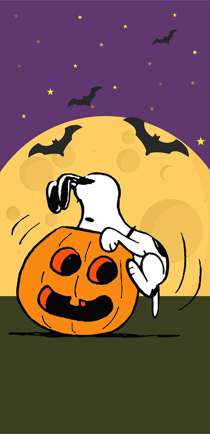 Snoopy Jackolantern Bats Charlie Brown Halloween Jack O Lantern Moon Peanuts Hd Phone Wallpaper Peakpx