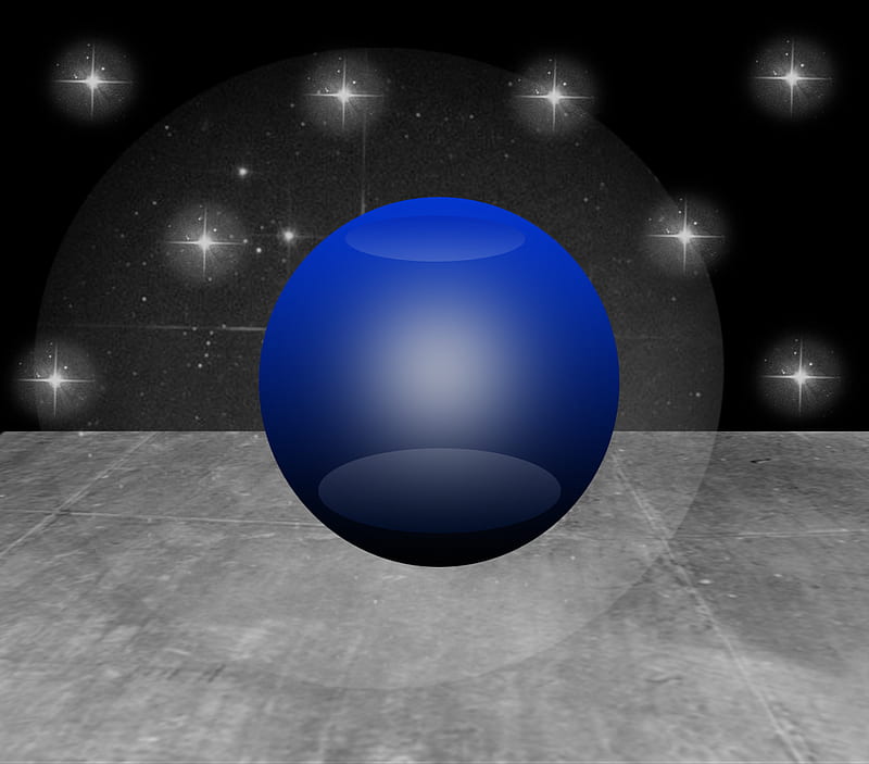 Royal Blue Gloss Ball, stars, ball, abstract, gloss, blue, HD wallpaper