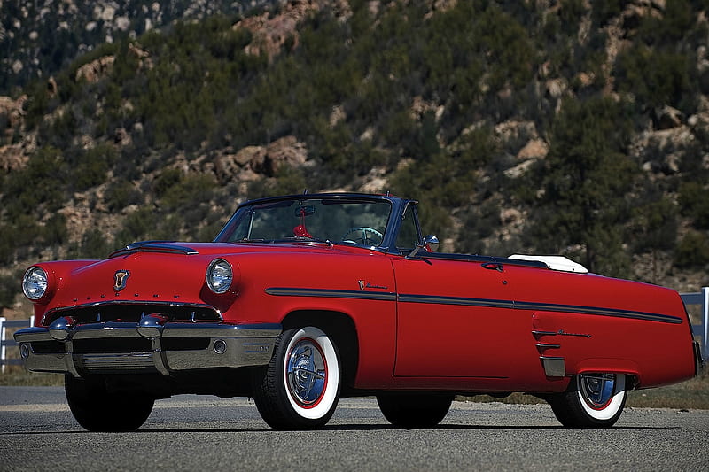 '53 Mercury Monterey, red, 53, mercury, antique, car, convertible, monterey, 1953, classic, HD wallpaper