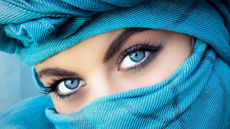 Blue Eyes, Eyelashes, Eyes, Girl, Eyebrows, Model, HD wallpaper