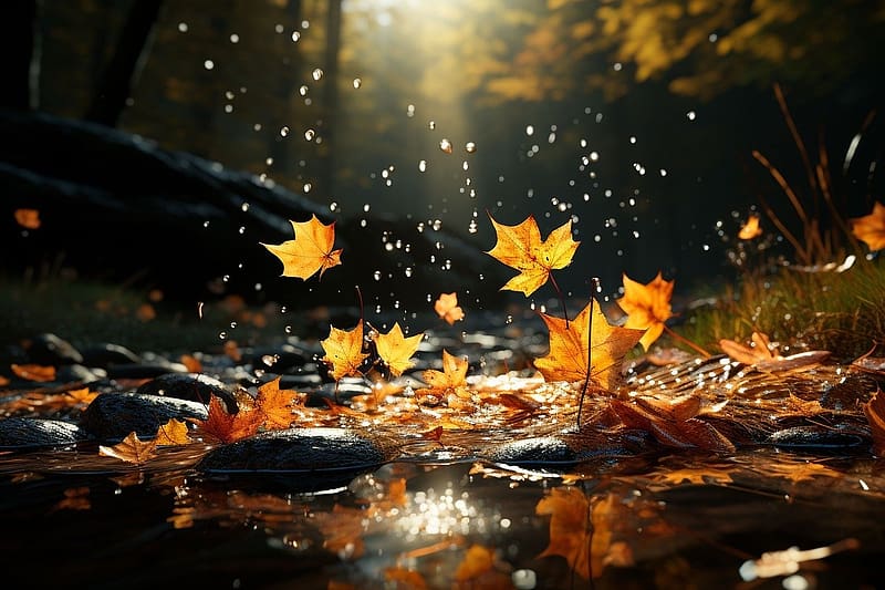 Autumn falling leaves, tocsa, osz, lehullo levelek, erdo, sarga, fak, esik, lombozat, termeszet, HD wallpaper