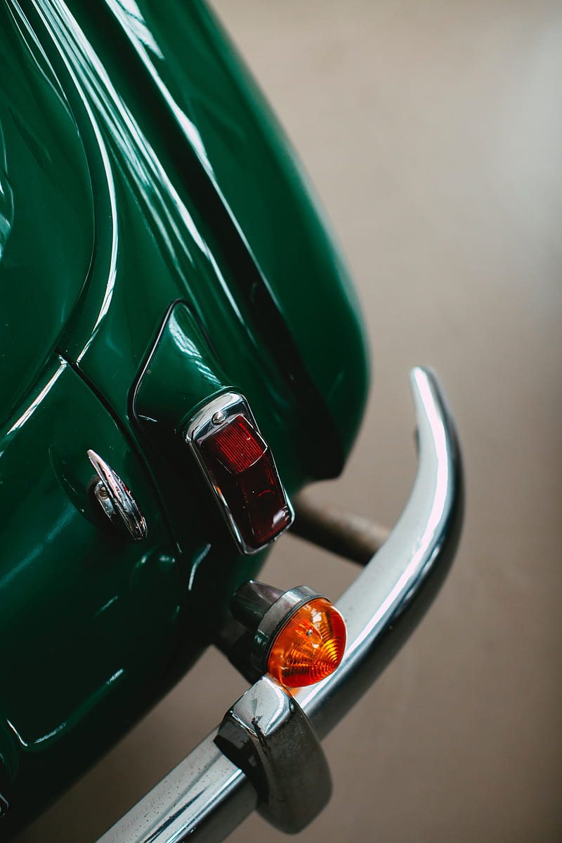 car, lights, retro, vintage, green, HD phone wallpaper