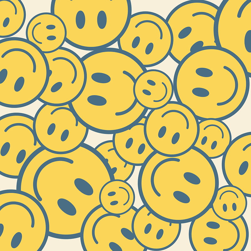A Lot Of Smileys, Louis16art, emoji, emoticon, fun, funny, happy, icon, smile, smiley, yellow, HD phone wallpaper