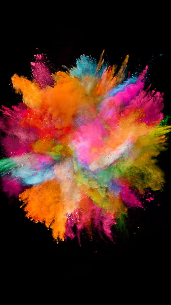 Explosion, black, color, colorful, colors, dust, splash, HD phone ...