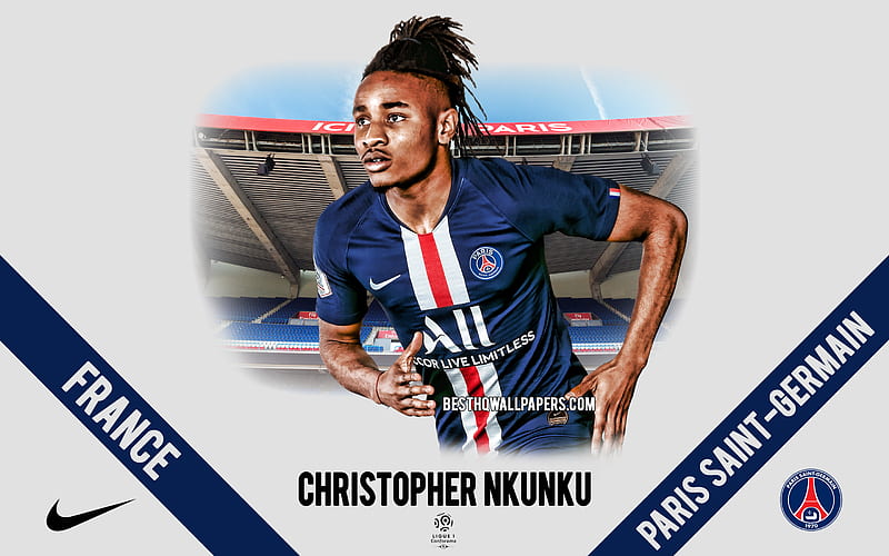 Christopher Nkunku, PSG, portrait, French footballer, midfielder, Paris Saint-Germain, Ligue 1, France, PSG footballers 2020, football, Parc des Princes, HD wallpaper