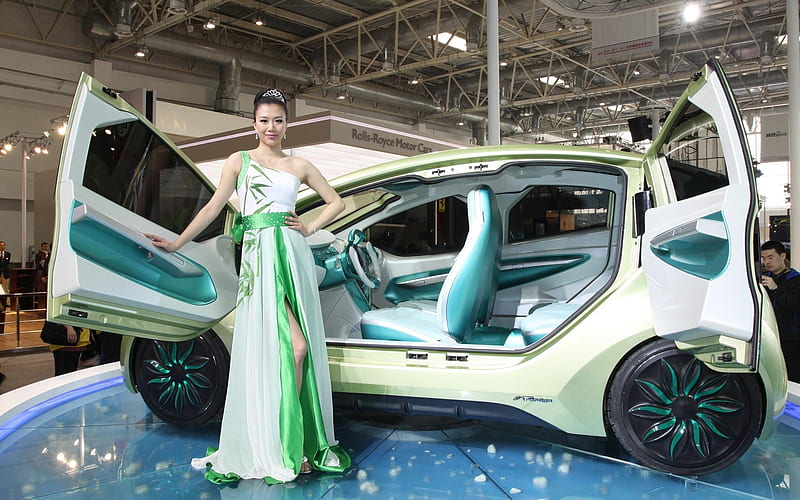 2012 Beijing International Auto Show beautiful models 19, HD wallpaper