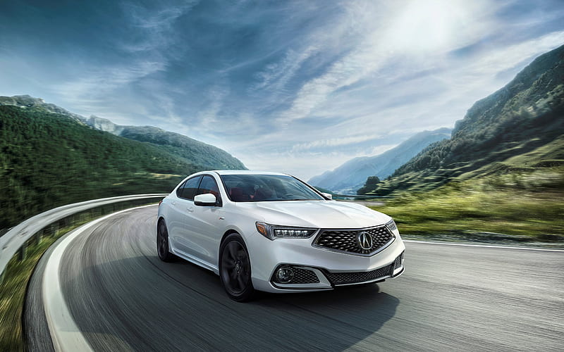 Acura TLX, A-Spec, 2018, Sports kit, new Acura, white TLX, Japanese cars, Acura, HD wallpaper