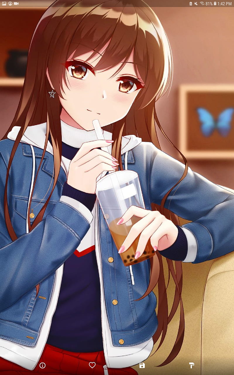 Originals Anime Girl drinking tea cute wallpaper  1920x1200  927487   WallpaperUP