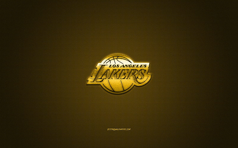 Los Angeles Lakers, American basketball club, NBA, yellow logo, yellow ...