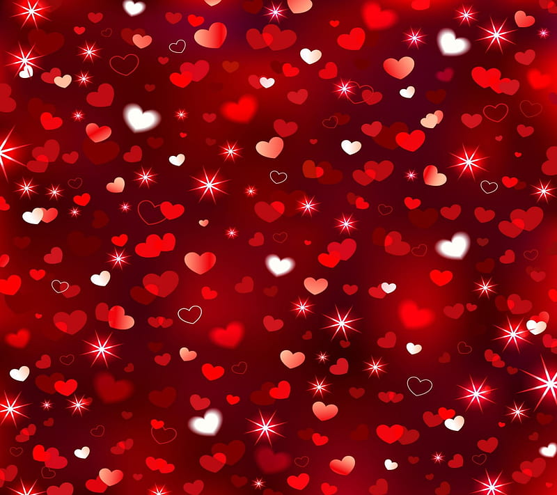 Hearts Pattern, red, pretty, lovely, bonito, abstract, corazones ...