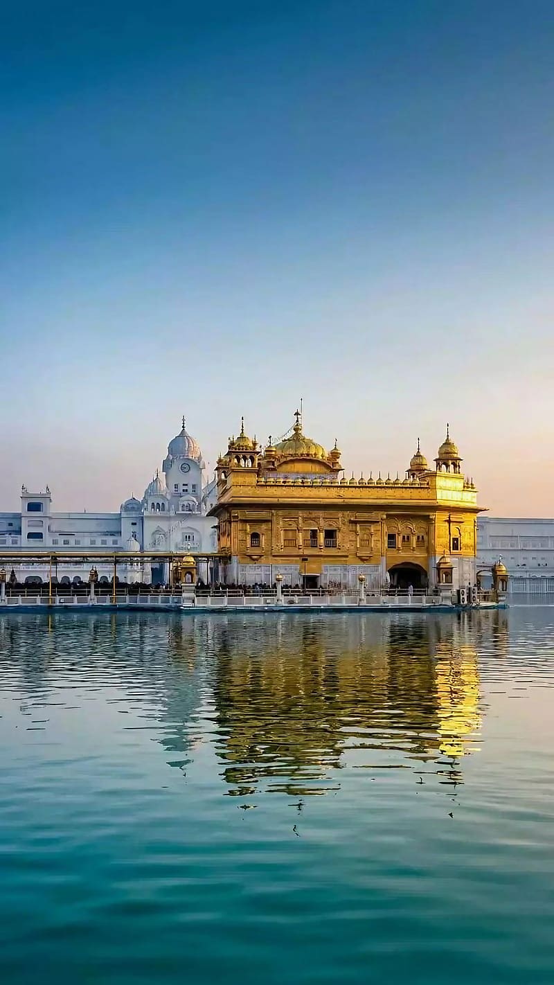 Golden Temple, Between The Water, golden temple between the water, pilgrim, gurdwara, HD phone wallpaper