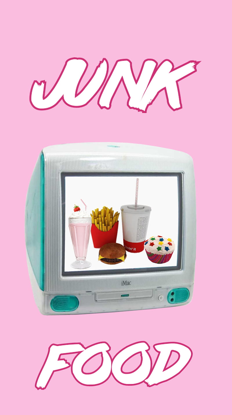 90s Junk Food, apple, girly, junkfood, mac, pink, HD phone wallpaper