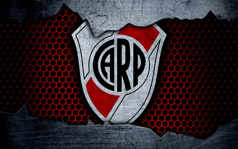 River Plate Superliga, logo, grunge, Argentina, soccer, football club, metal texture, art, River Plate FC, HD wallpaper