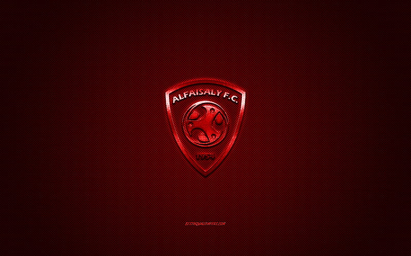 Al faisaly fc, club de fútbol saudita, spl, logo rojo, rojo de fibra de ...