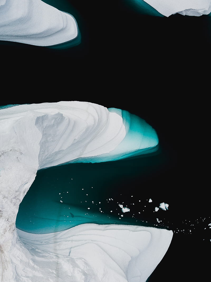 ice floe, ice, snow, water, HD phone wallpaper