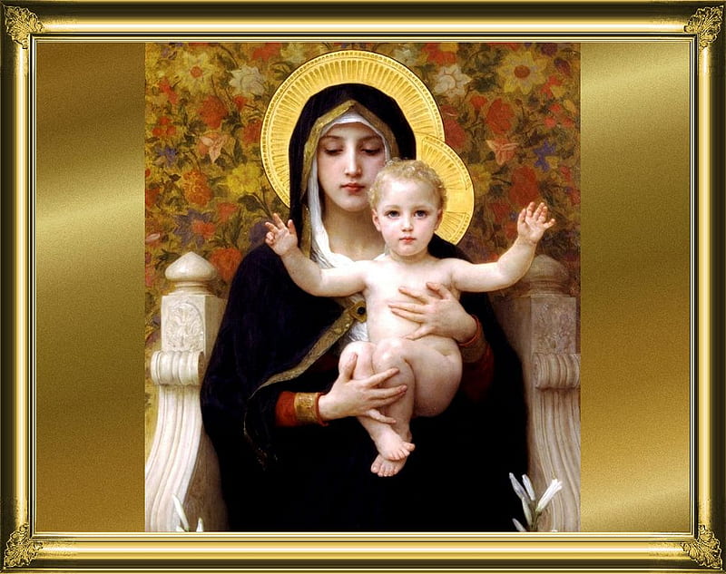 Mary and Baby Jesus, christianity, christmas, holiday, baby jesus christ, religion, mary, god, HD wallpaper