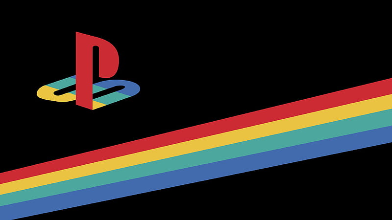 playstation 2 logo, retro, stripes, Technology, HD wallpaper