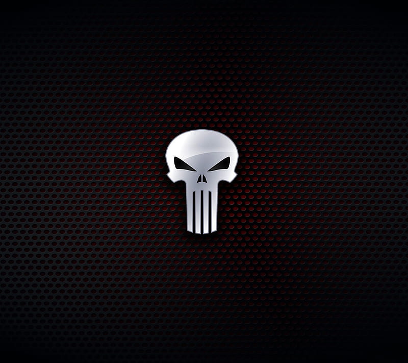 Wallpaper punisher, superhero's logo, minimal, dark desktop