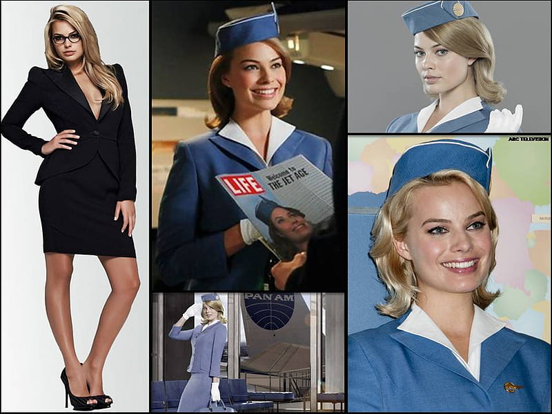 Margot Robbie as Laura Cameron from Pan Am, margot robbie, stewardess, laura cameron, pan am, HD wallpaper