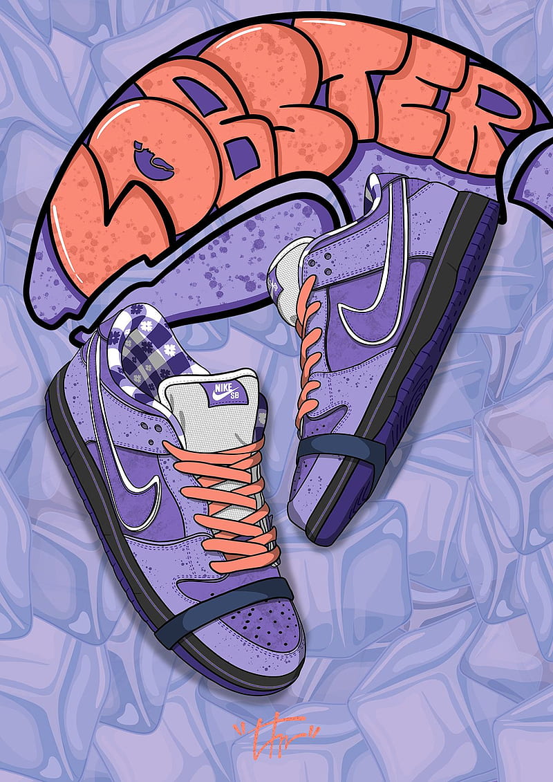 Nike SB Dunk Low Concepts Purple Lobster. Sneakers illustration, Sneaker head, Purple lobster, HD phone wallpaper
