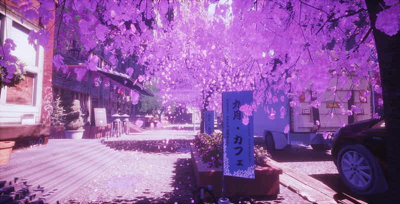 Anime landscape, cgi, 3d modeling, street, Anime, HD wallpaper | Peakpx