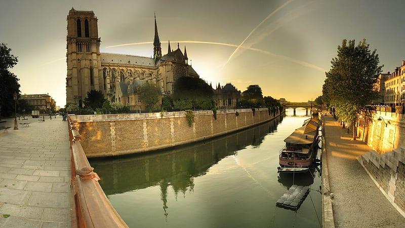 paris notre dame cathedral river-World Travel graphy, HD wallpaper
