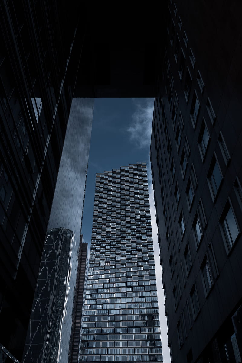 skyscraper, buildings, architecture, bottom view, HD phone wallpaper